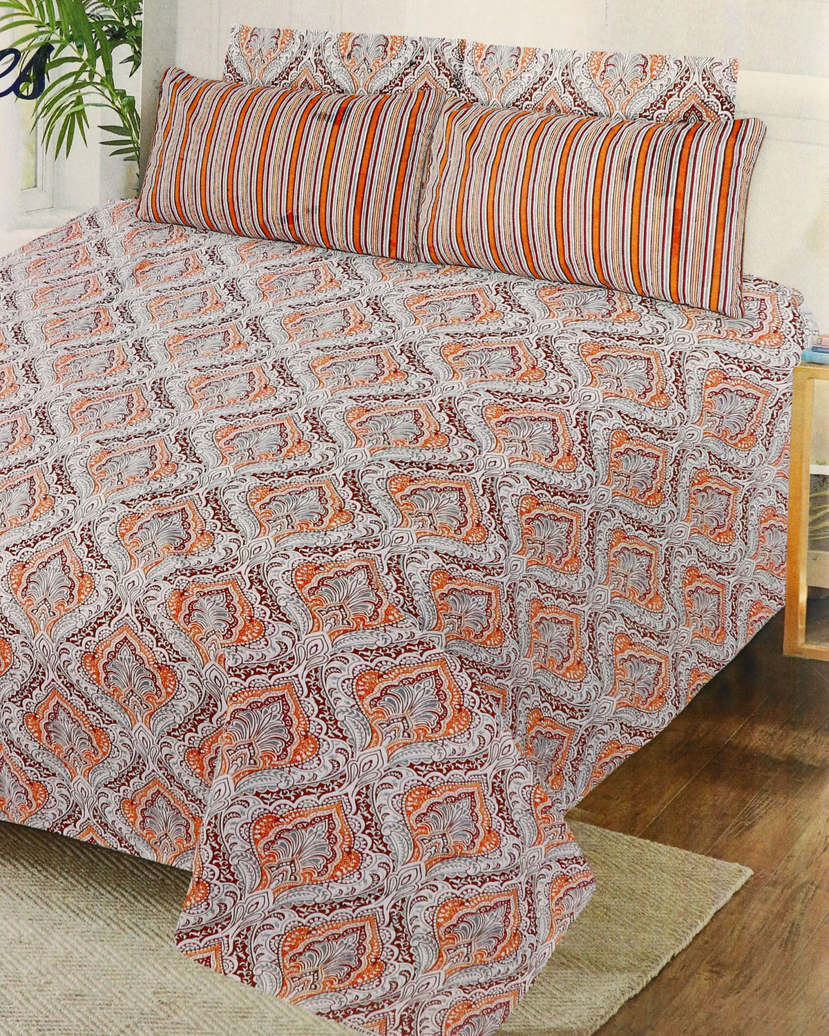 Valuables 5pcs Bedsheet Set 90x98, King Size Bed Sheet, Valuables, Chase Value