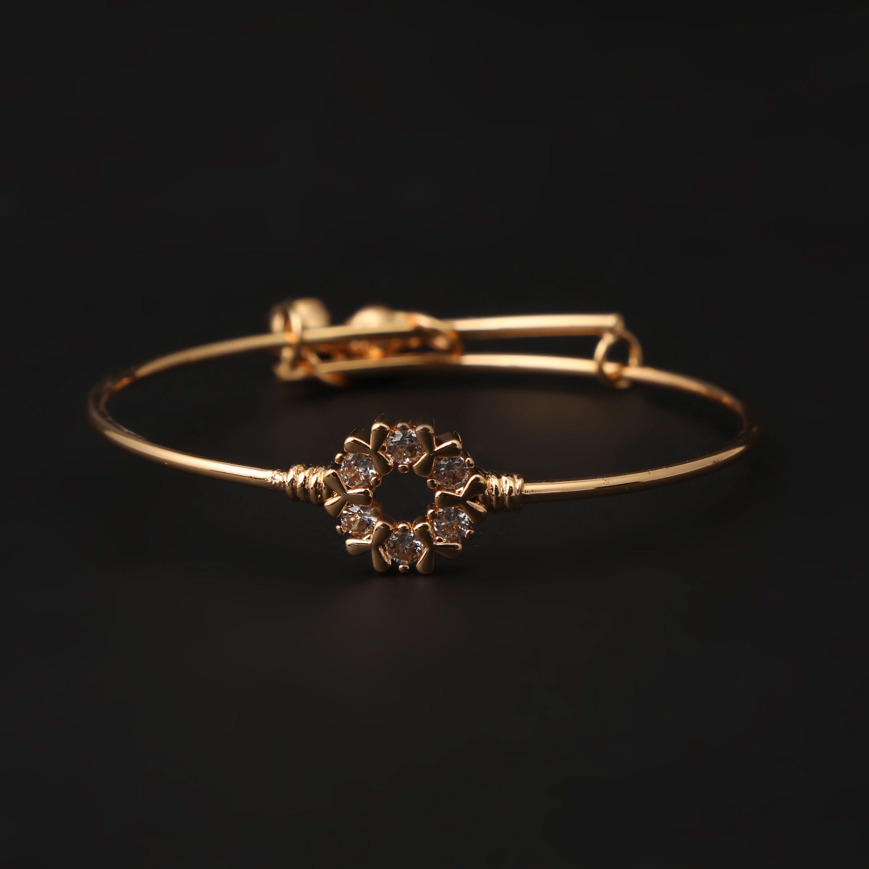 Girls Fancy Steel Kara - Golden, Girls Bangles & Bracelet, Chase Value, Chase Value
