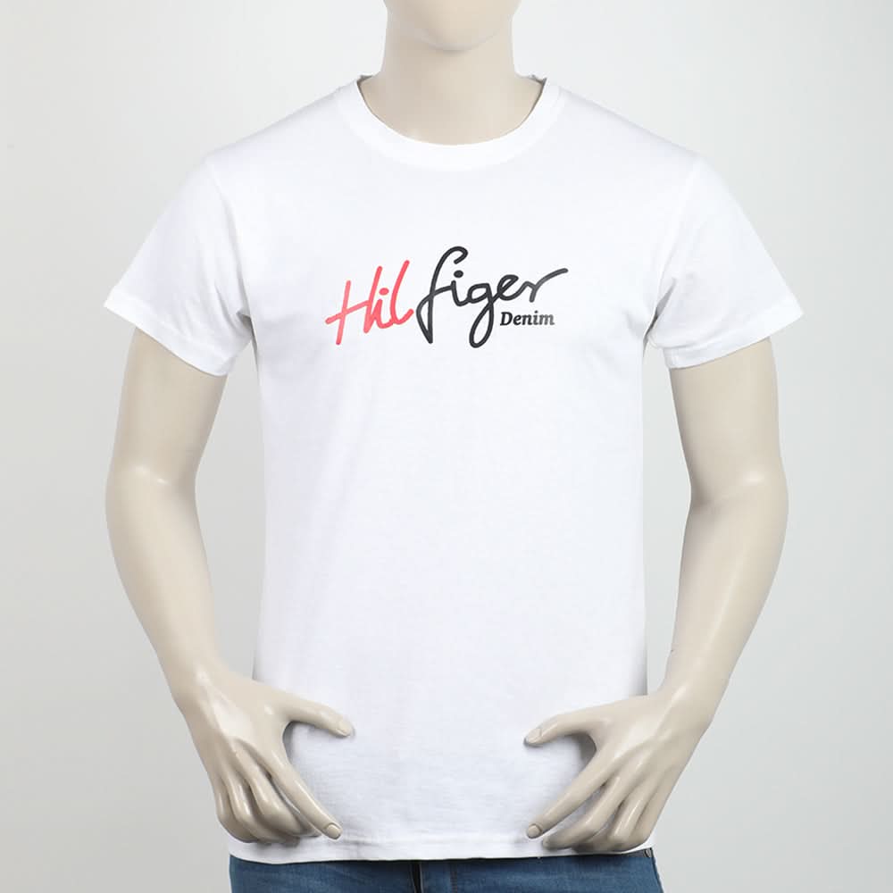 Men's Half Sleeves Printed T-Shirt - White, Men's T-Shirts & Polos, Chase Value, Chase Value