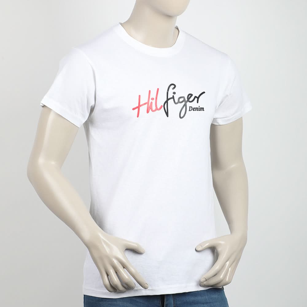 Men's Half Sleeves Printed T-Shirt - White, Men's T-Shirts & Polos, Chase Value, Chase Value