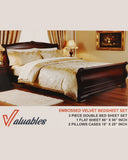 Embossed Velvet Double Bed Sheet Set, Double Size Bed Sheet, Chase Value, Chase Value
