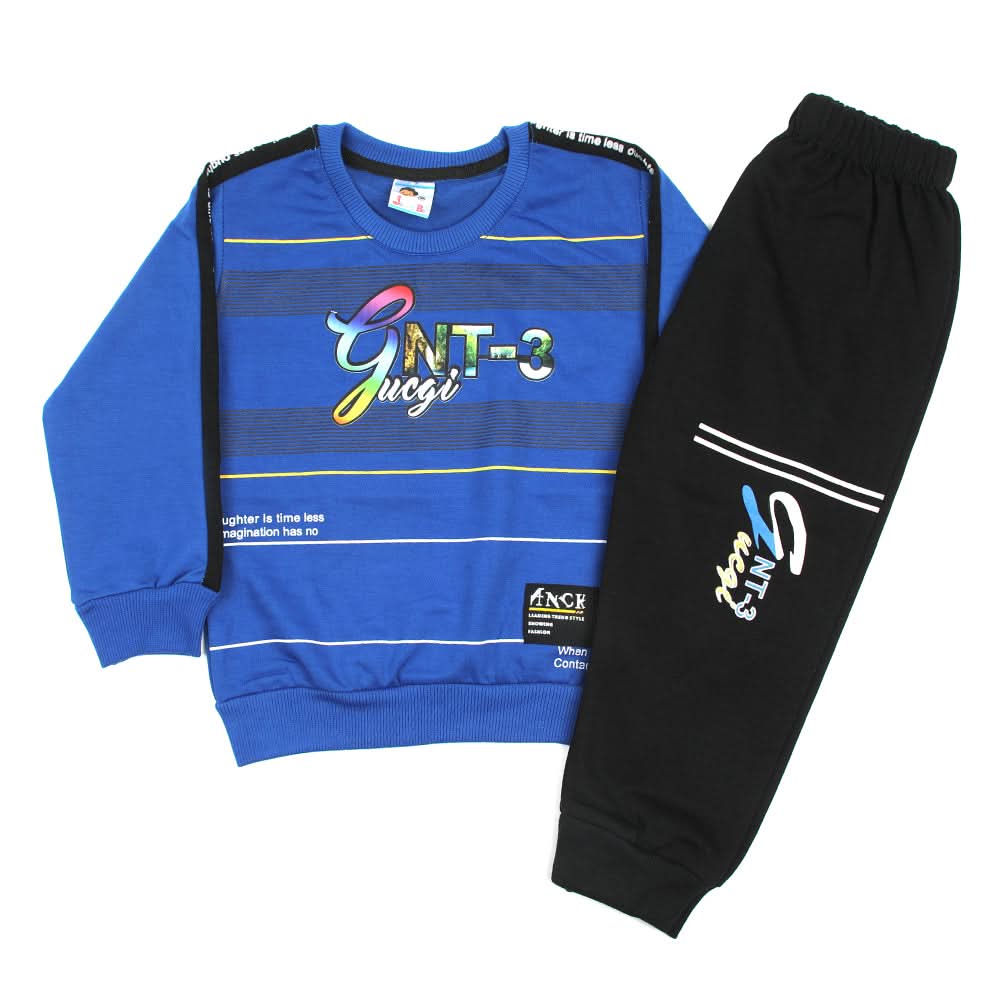 Boys Full Sleeves 2Pcs Suits - Royal Blue, Boys Sets & Suits, Chase Value, Chase Value