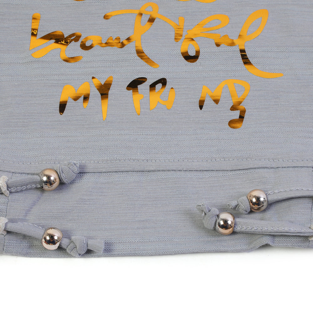 Girls Half Sleeves Skirt Suit - Grey, Girls Suits, Chase Value, Chase Value