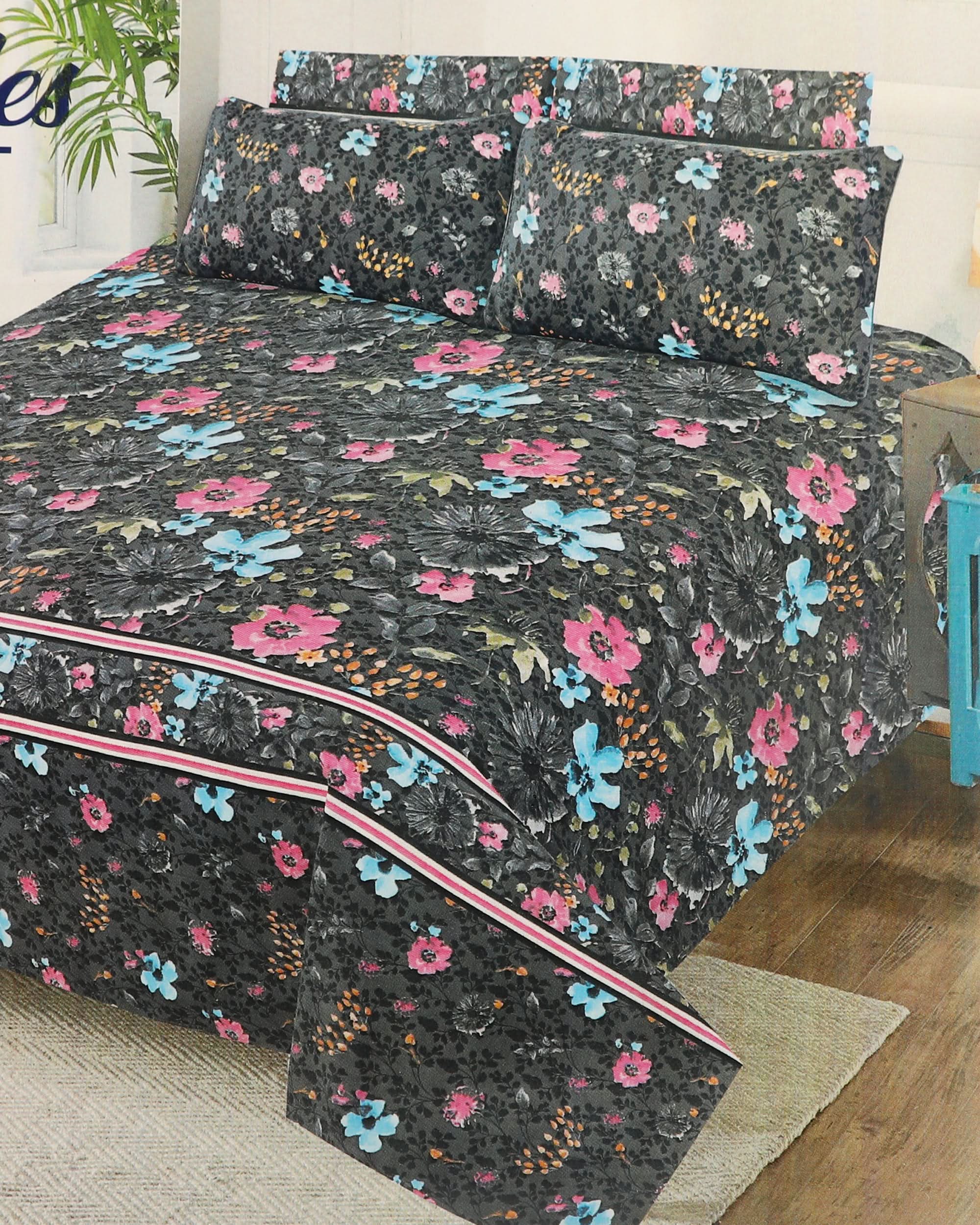 Valuables 5pcs Bedsheet Set 90x98, King Size Bed Sheet, Valuables, Chase Value
