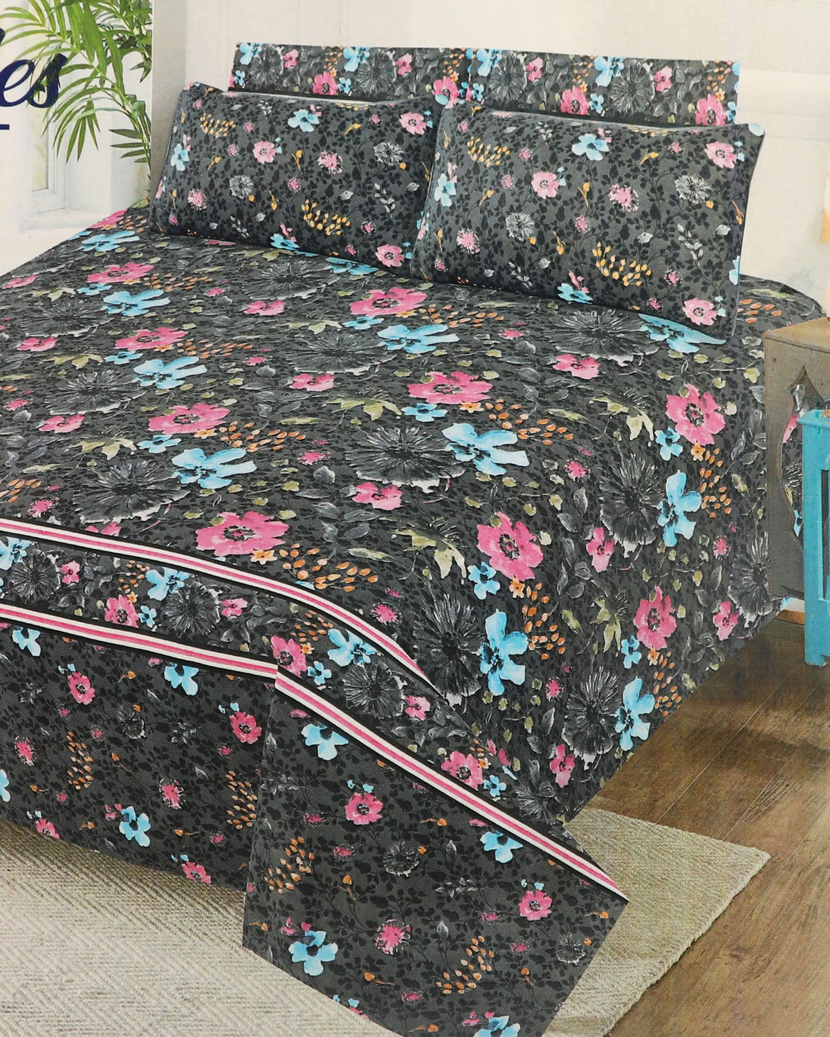 Valuables 5pcs Bedsheet Set 90x98, King Size Bed Sheet, Valuables, Chase Value