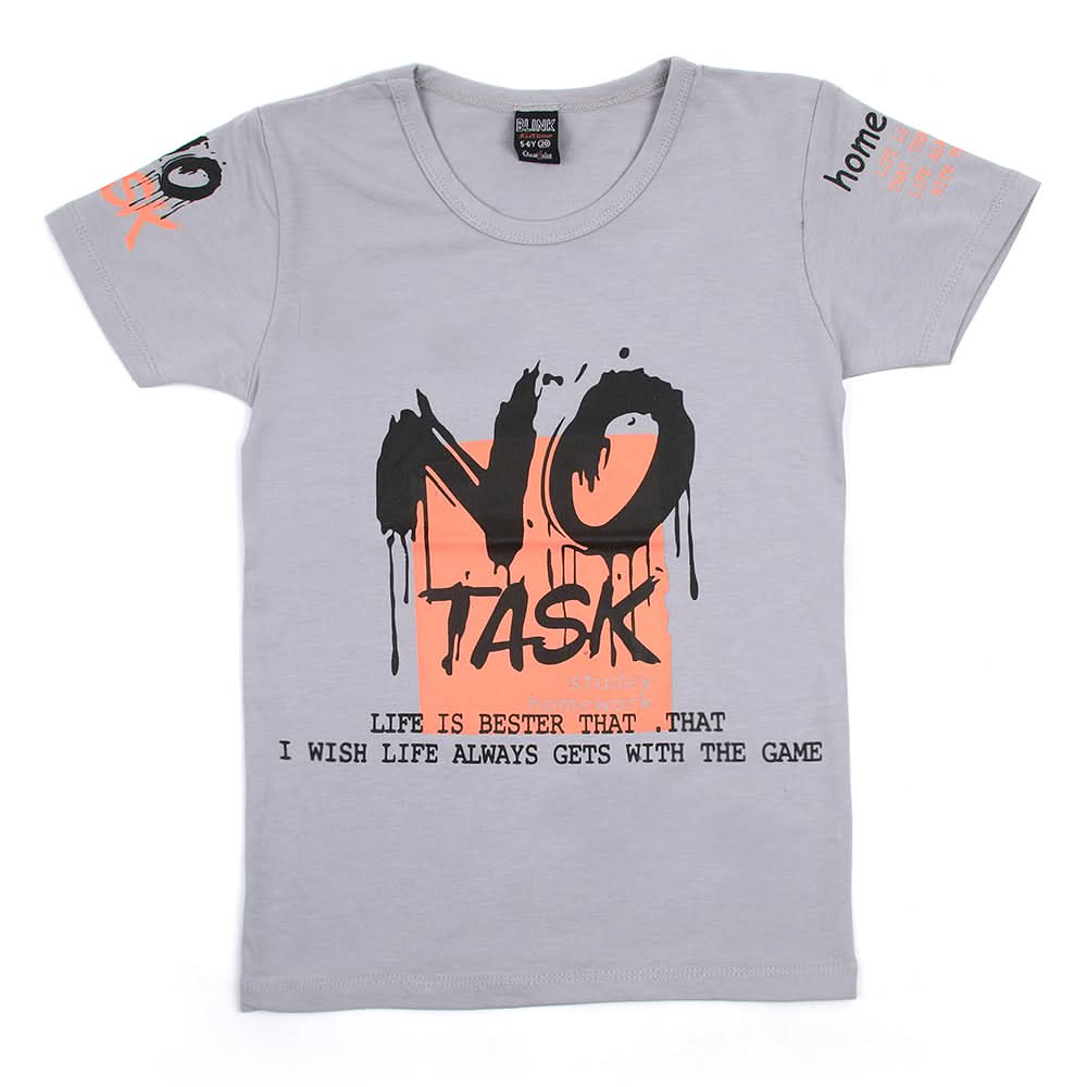 Boys Half Sleeves T-Shirt - Light Grey, Boys T-Shirts, Chase Value, Chase Value