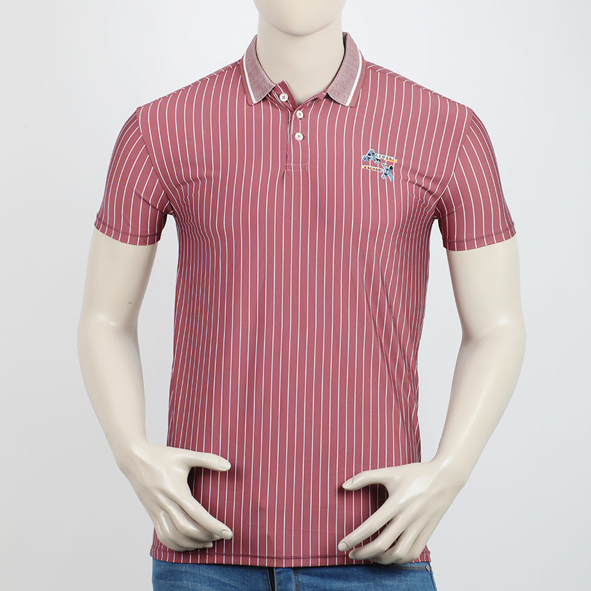 Men's Half Sleeves Polo T-Shirt - Tea Pink