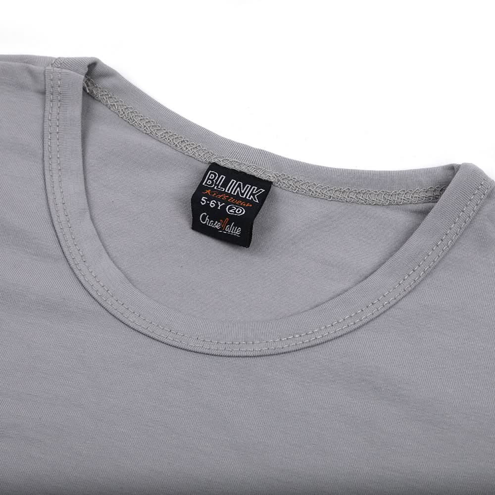 Boys Half Sleeves T-Shirt - Light Grey, Boys T-Shirts, Chase Value, Chase Value