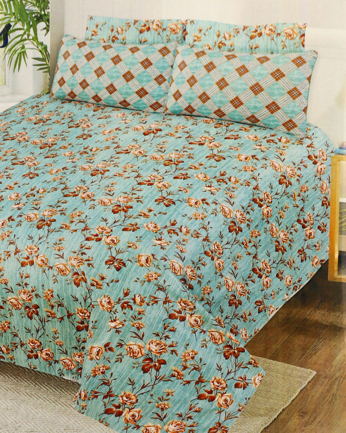 Valuables 5pcs Bedsheet Set 90x98, King Size Bed Sheet, Valuables, Chase Value