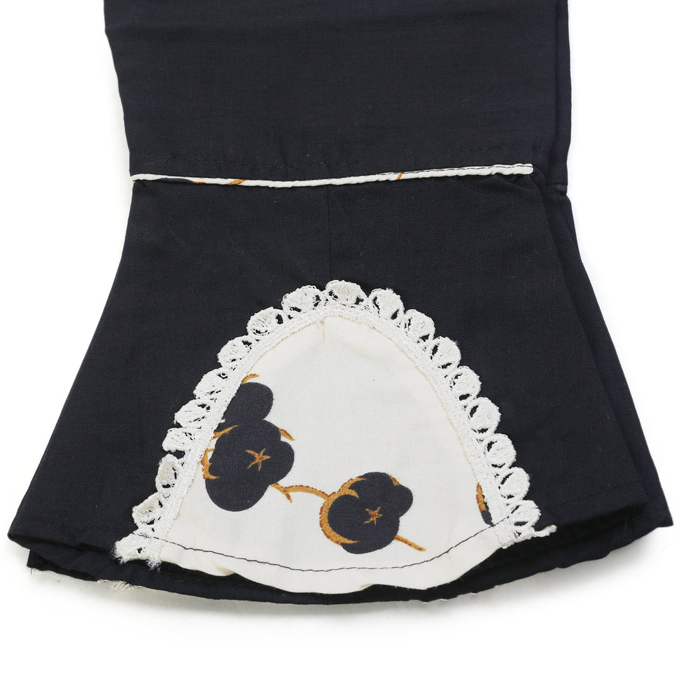 Girls Embroidered Shalwar Suit - Fawn & Black, Girls Shalwar Kameez, Chase Value, Chase Value