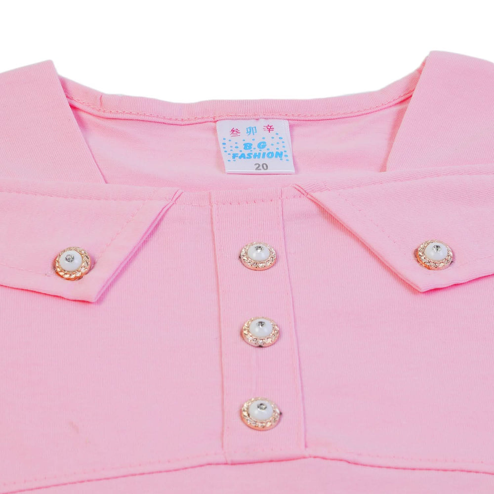 Girls Tight Half Sleeves Suit - Pink, Girls Suits, Chase Value, Chase Value
