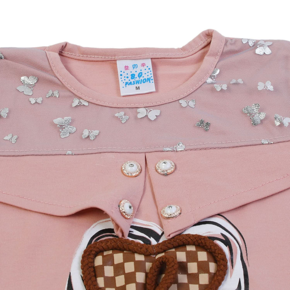 Girls Half Sleeves Suit - Tea Pink, Girls Suits, Chase Value, Chase Value