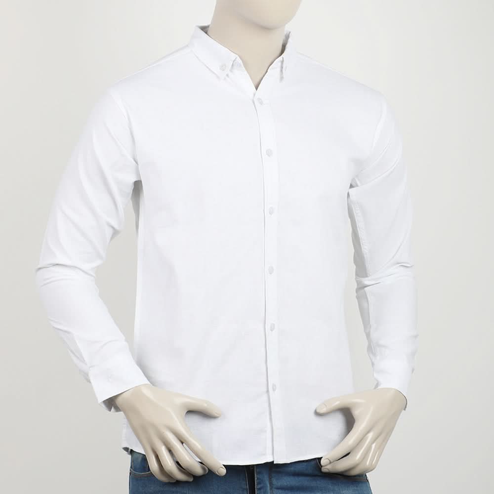 Men's Casual Chambray Shirt  - White, Men's Shirts, Chase Value, Chase Value