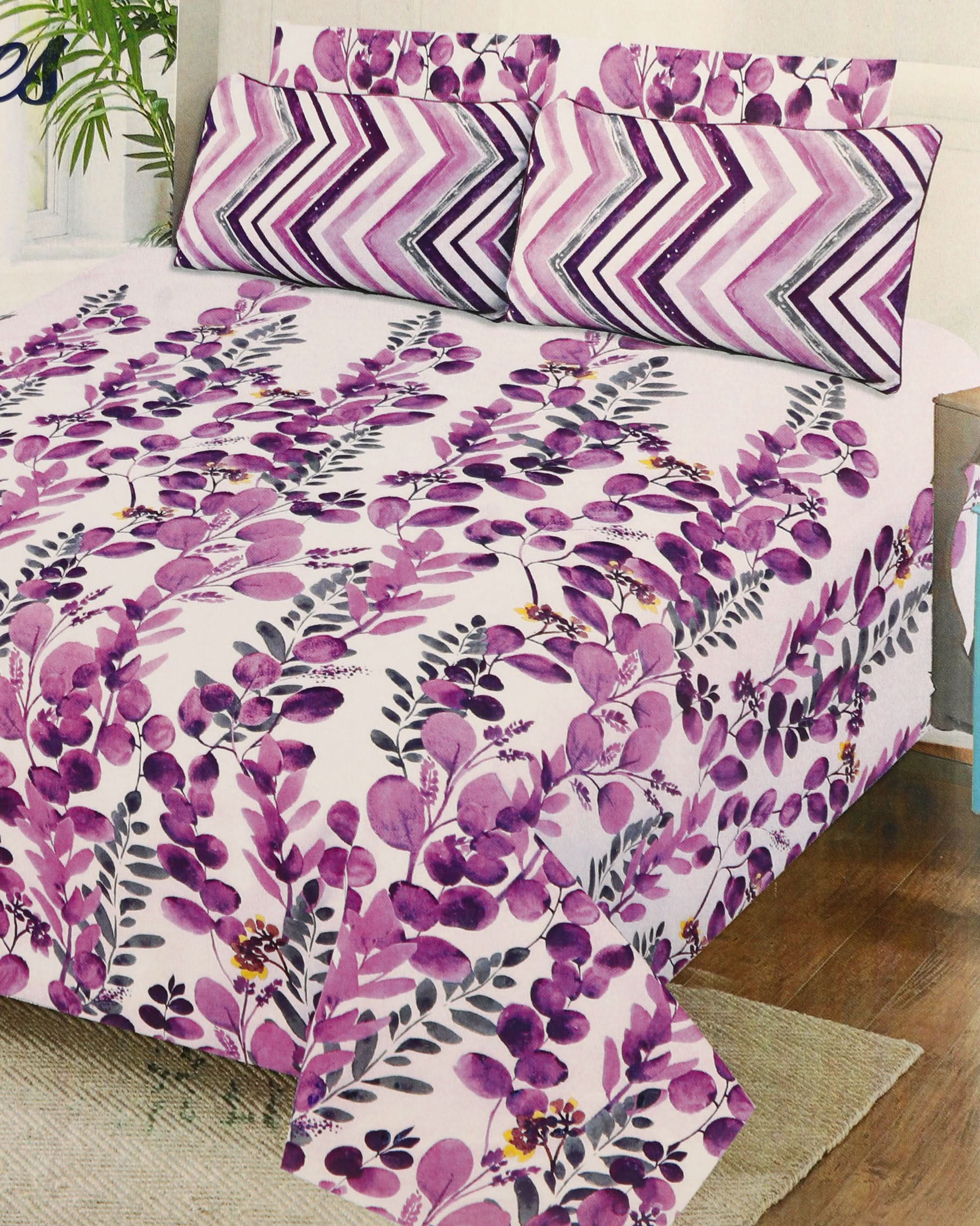 Valuables 5pcs Bedsheet Set 90x98, King Size Bed Sheet, Valuables, Chase Value