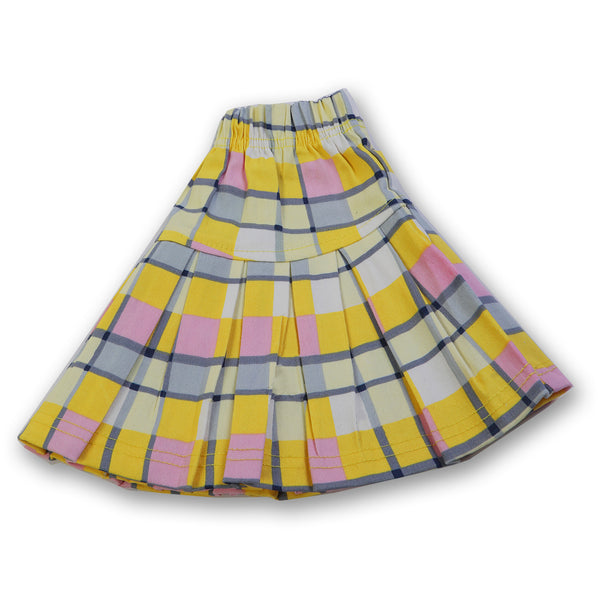 Girls Half Sleeves Skirt Suit - Yellow