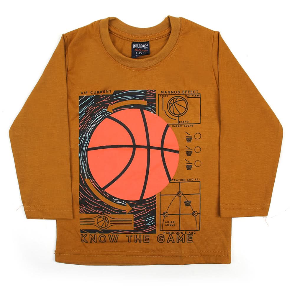 Boys Full Sleeves T-Shirt - Brown, Boys T-Shirts, Chase Value, Chase Value