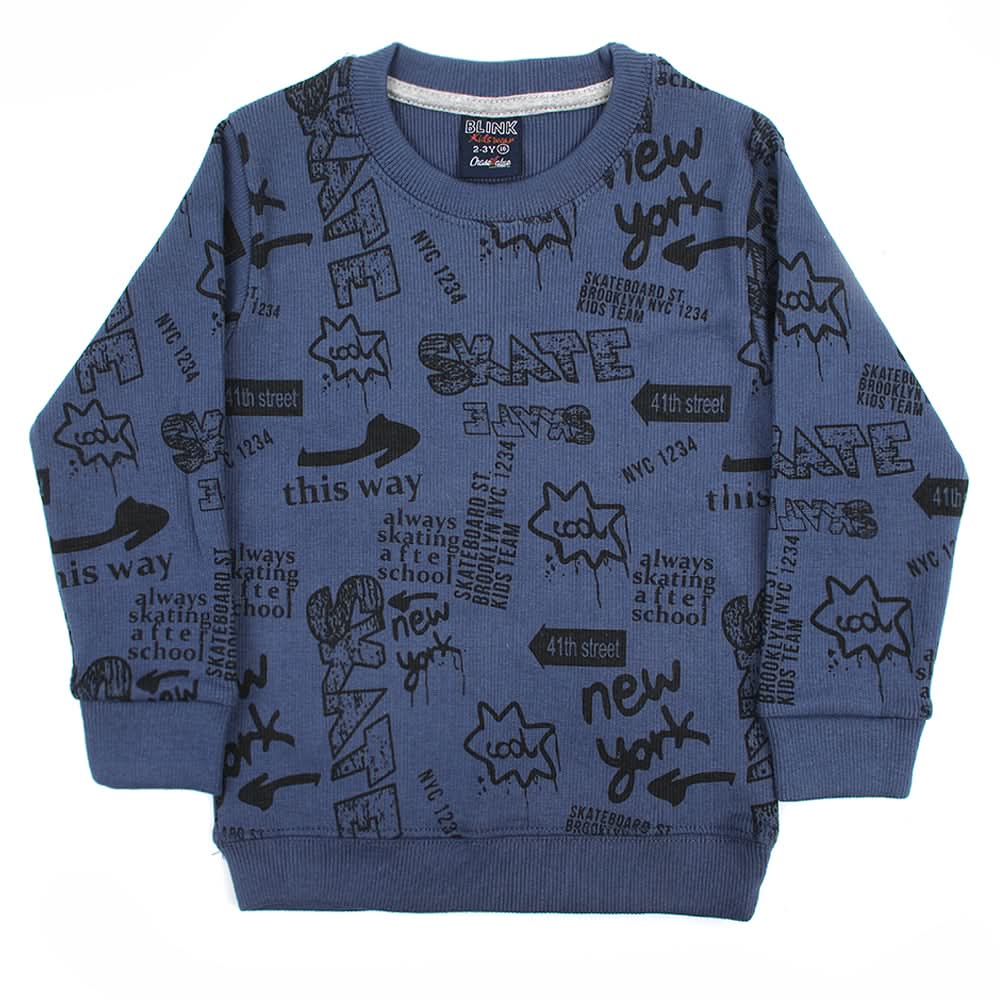 Boys Sweat Shirt - Steel Blue, Boys Hoodies & Sweat Shirts, Chase Value, Chase Value