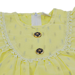 Girls Tight Half Sleeves Suit - Lemon