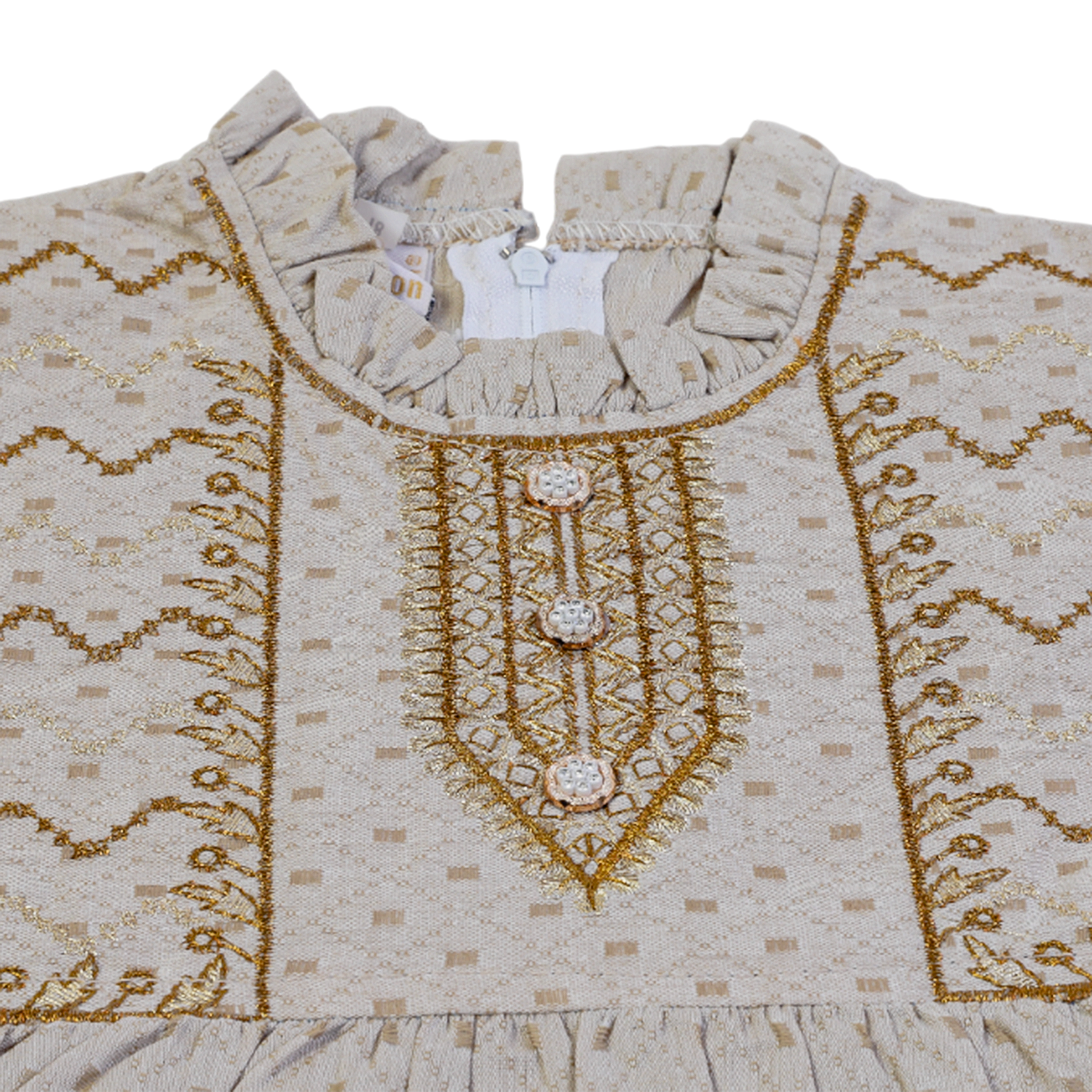 Girls Embroidered Shalwar Suit - Fawn, Girls Shalwar Kameez, Chase Value, Chase Value