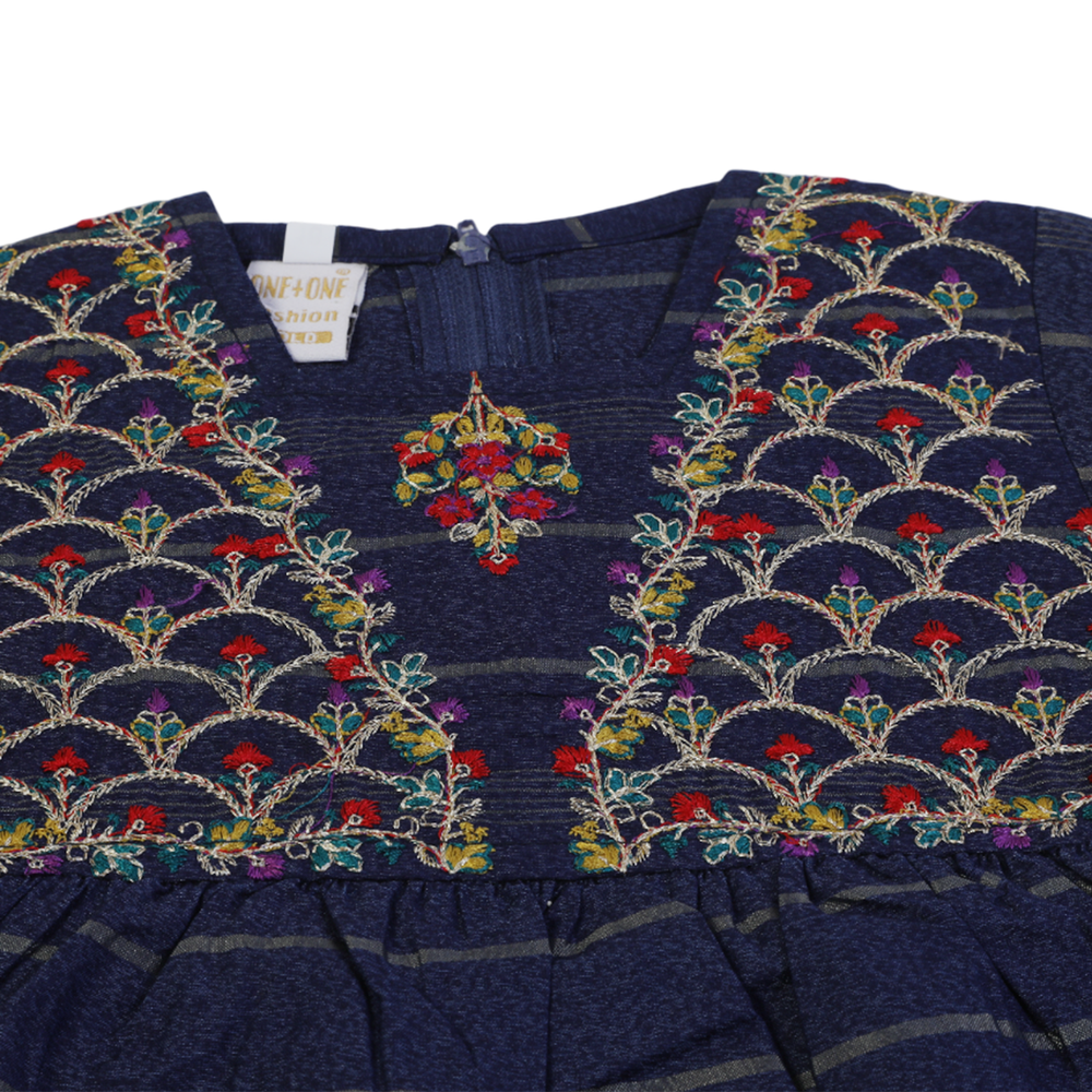 Girls Embroidered Shalwar Suit - Navy Blue, Girls Shalwar Kameez, Chase Value, Chase Value