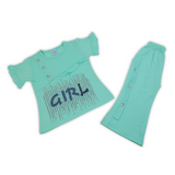 Girls Tight Half Sleeves Suit - Cyan, Girls Suits, Chase Value, Chase Value