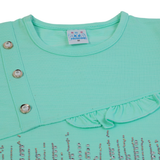 Girls Tight Half Sleeves Suit - Cyan, Girls Suits, Chase Value, Chase Value