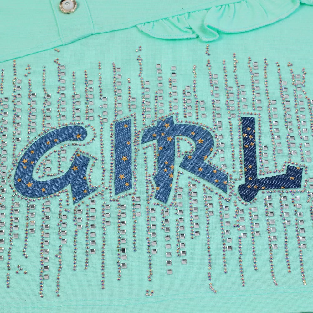 Girls Tight Half Sleeves Suit - Cyan, Girls Suits, Chase Value, Chase Value