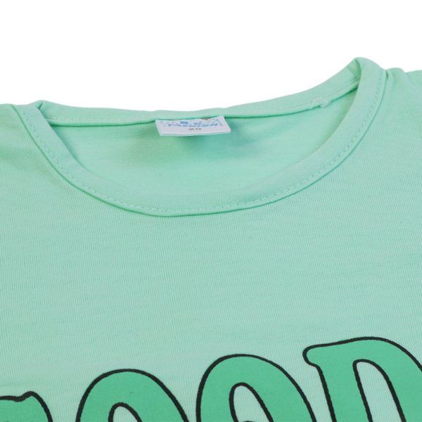Girls Tight Half Sleeves Suit - Sea Green