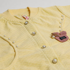 Girls Full Sleeves Tight Suit - Yellow