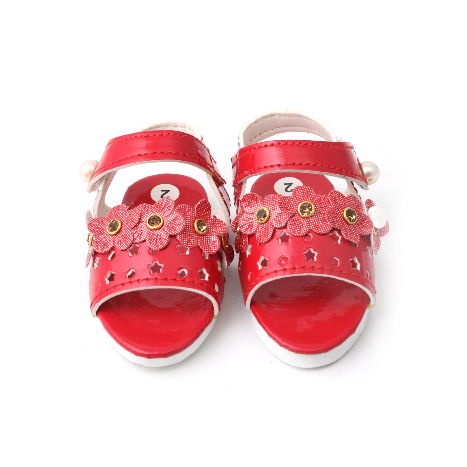 Newborn Sandle Five Flower - Red, Newborn Caps, Shoes & Socks, Chase Value, Chase Value