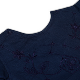 Girls Half Sleeves Embroidered Frock - Navy Blue, Girls Frocks, Chase Value, Chase Value