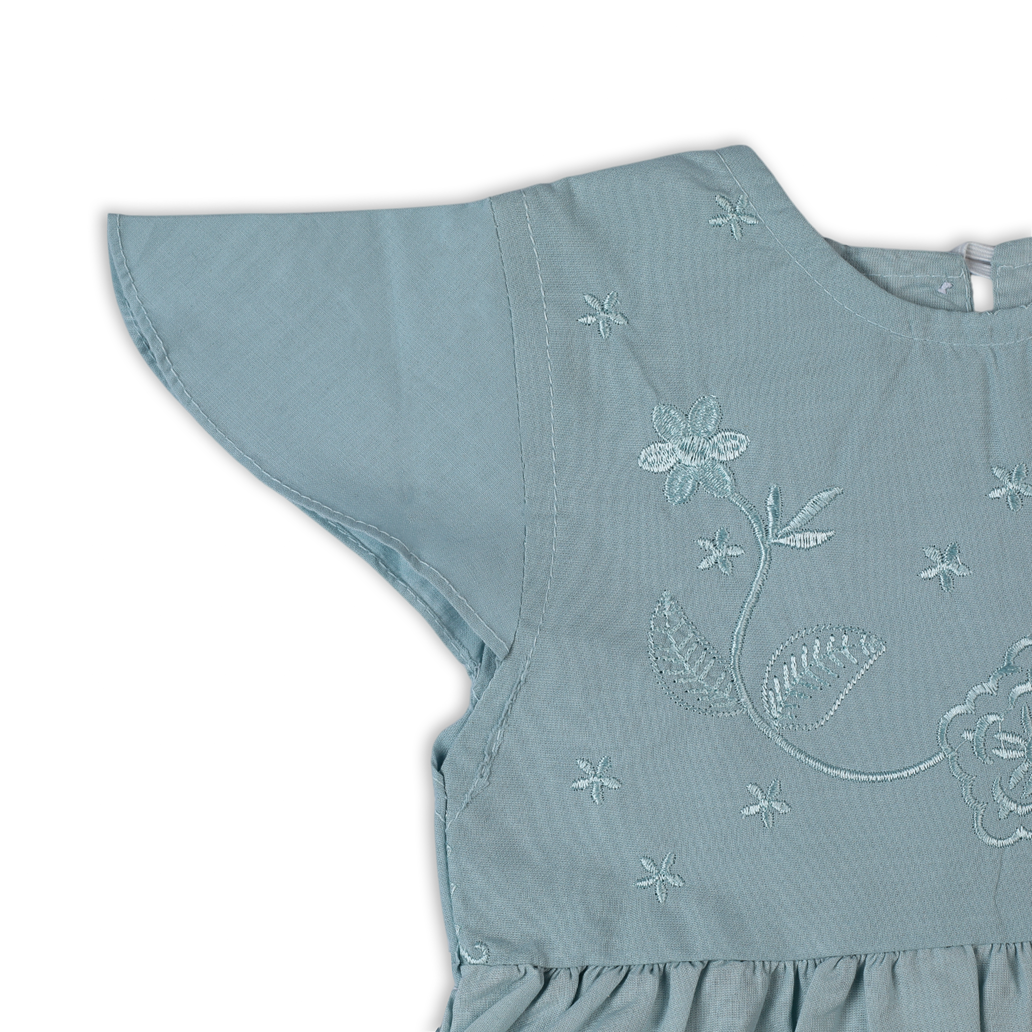 Girls Half Sleeves Embroidered Frock - Light Blue, Girls Frocks, Chase Value, Chase Value
