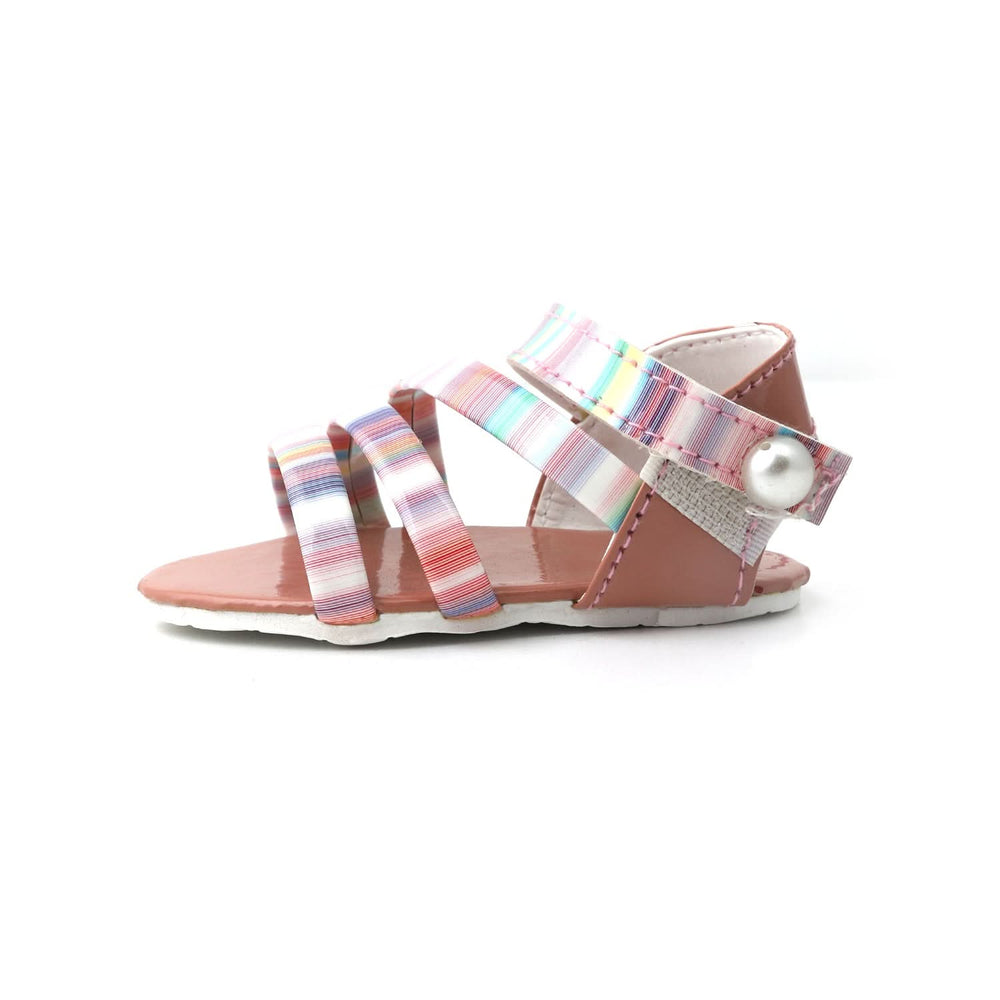 Newborn Girls Sandle Multi Step - Peach, Newborn Caps, Shoes & Socks, Chase Value, Chase Value