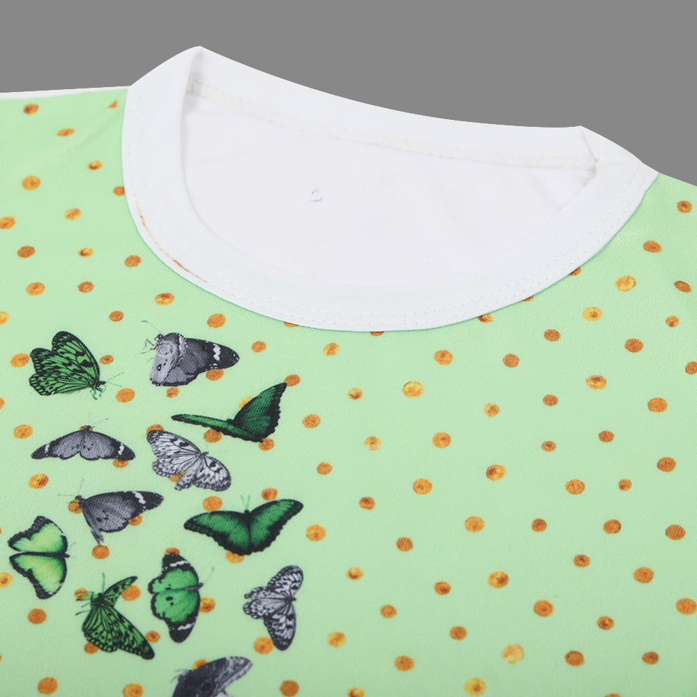 Valuables Newborn Girls Independence Day T-Shirt - Green & White, Newborn Girls T-Shirts, Chase Value, Chase Value