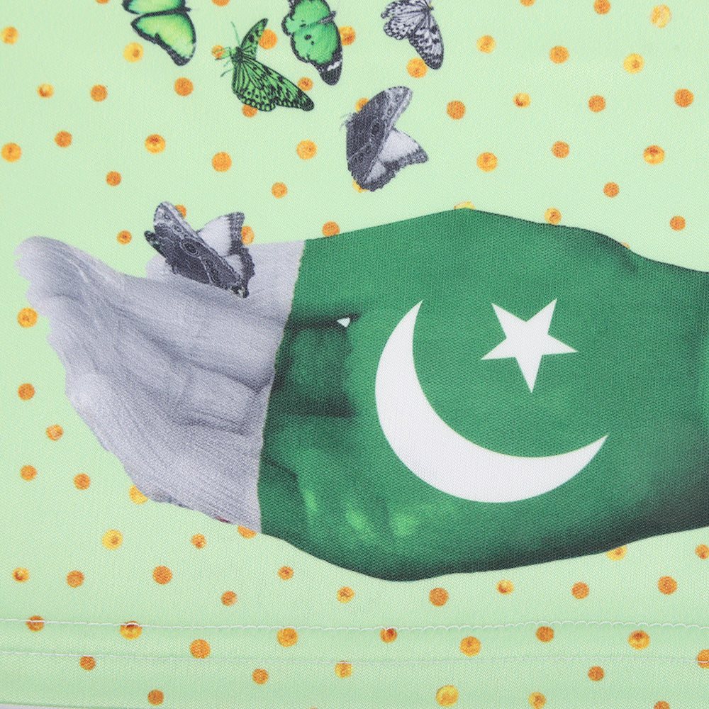 Valuables Newborn Girls Independence Day T-Shirt - Green & White, Newborn Girls T-Shirts, Chase Value, Chase Value