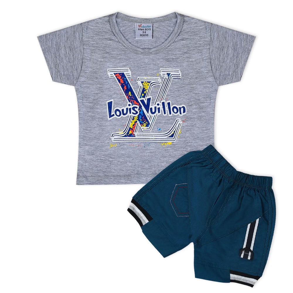 Valuable Newborn Boys Half Sleeves Suit - Grey, Newborn Boys Sets & Suits, Chase Value, Chase Value