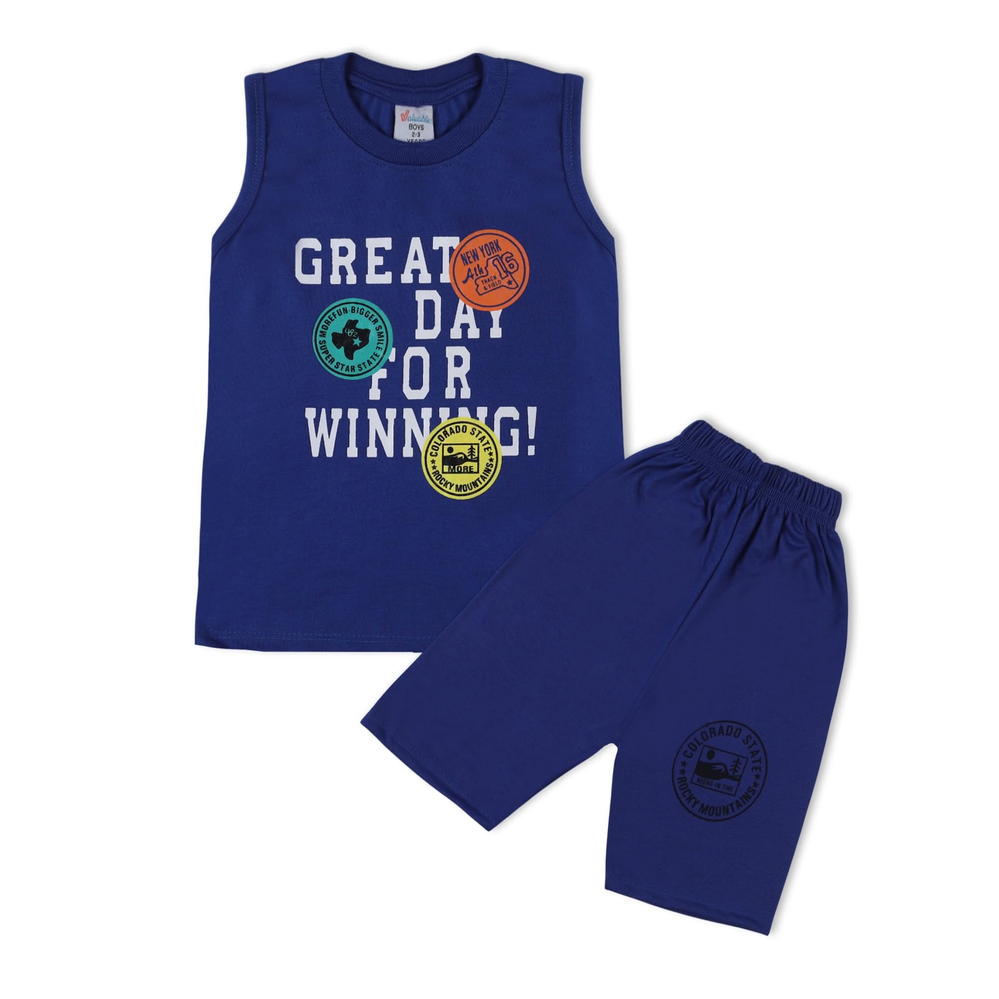 Valuable Boys Sando Suit - Royal Blue, Boys Sets & Suits, Chase Value, Chase Value