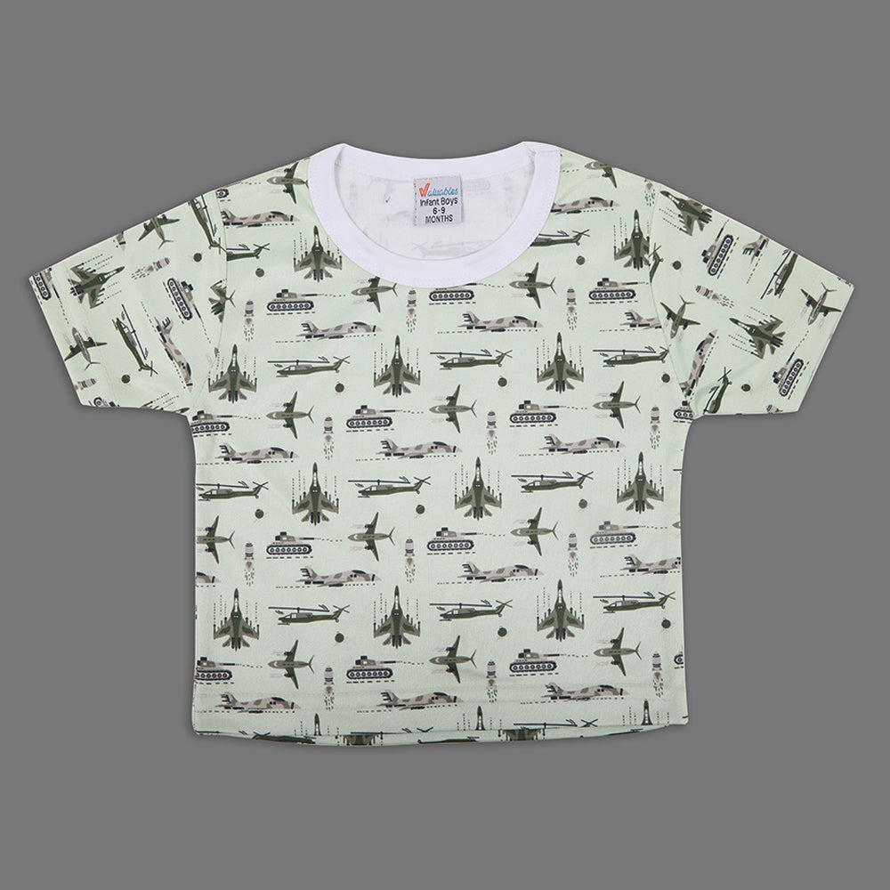 Valuables Newborn Boys Independence Day T-Shirt - Light Green, Newborn Boys Shirts & T-Shirts, Chase Value, Chase Value