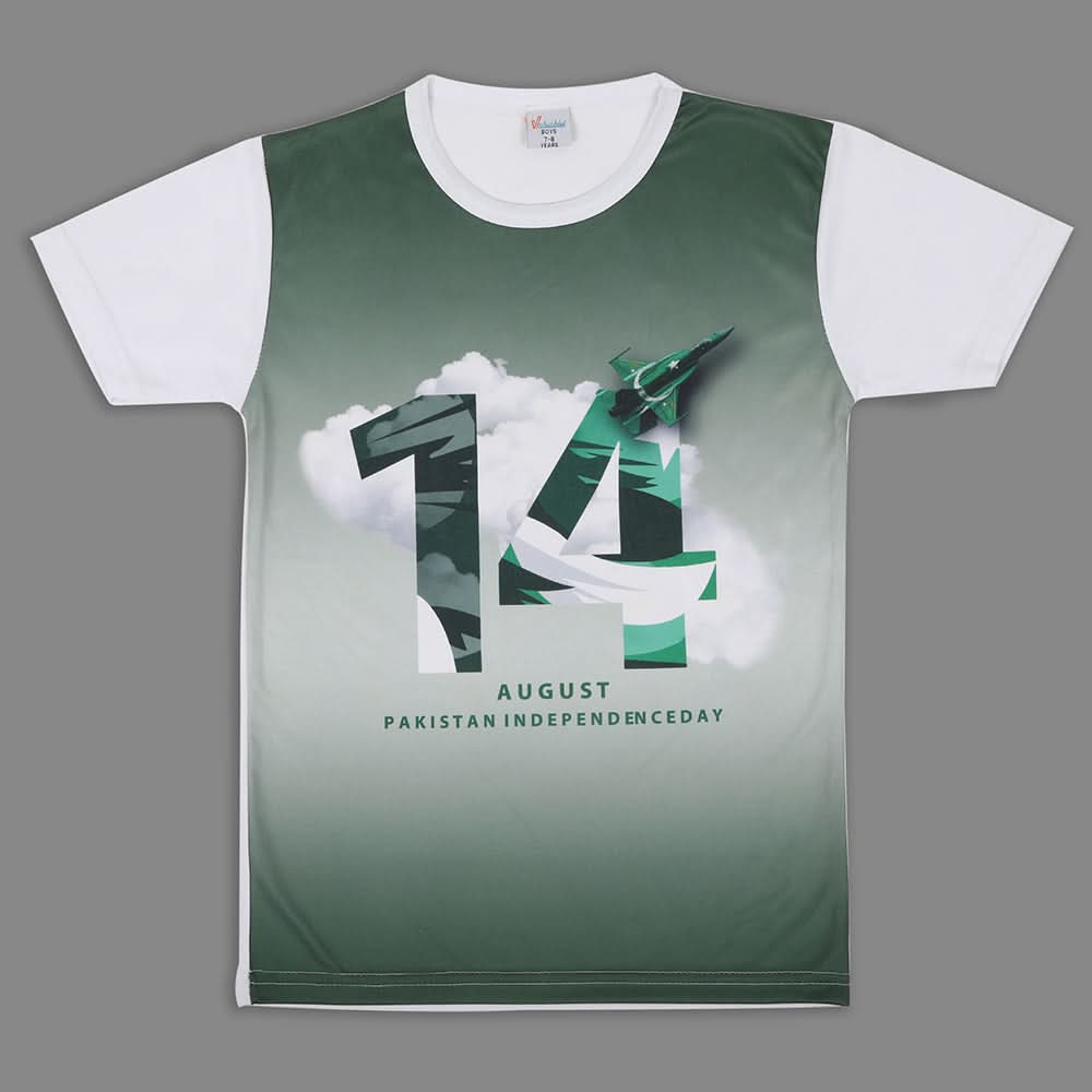 Boys Half Sleeves Azadi T-Shirt - Green, Boys T-Shirts, Chase Value, Chase Value