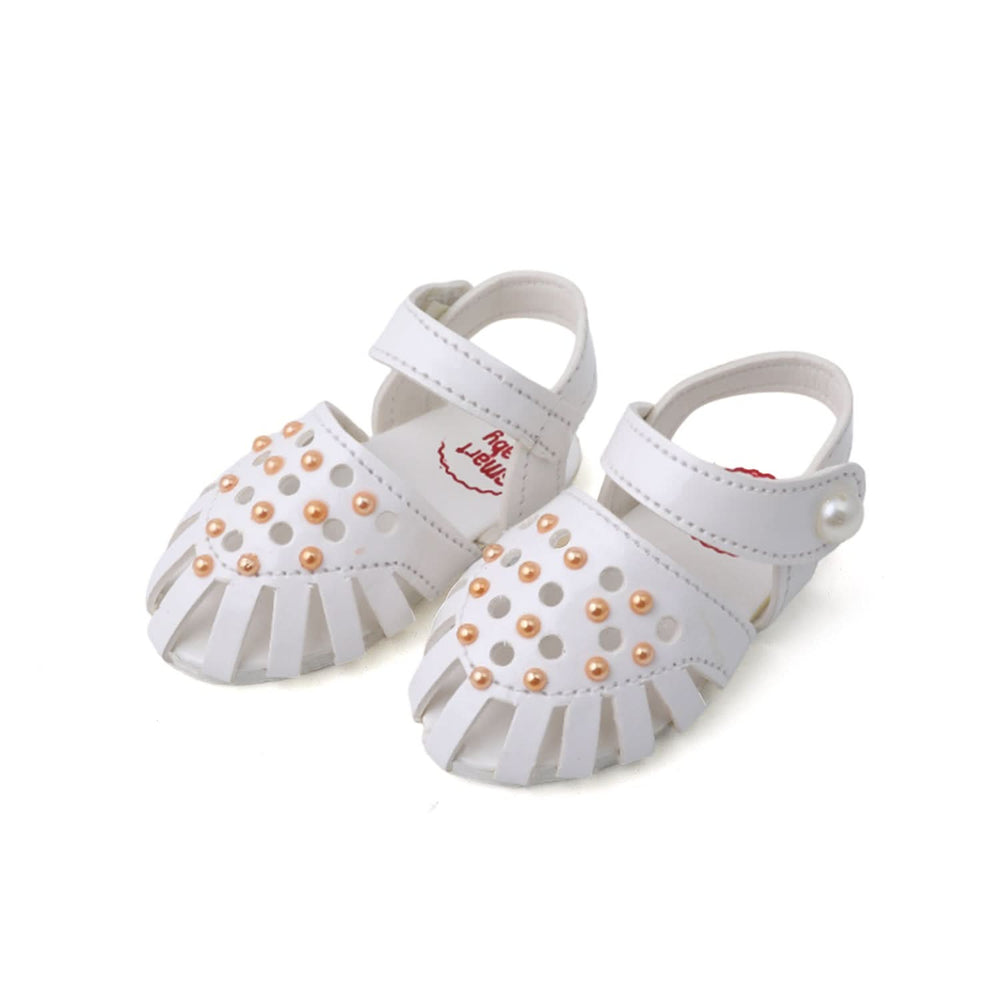 Newborn Baby Pumpy Stone (Panja) - White, Newborn Caps, Shoes & Socks, Chase Value, Chase Value