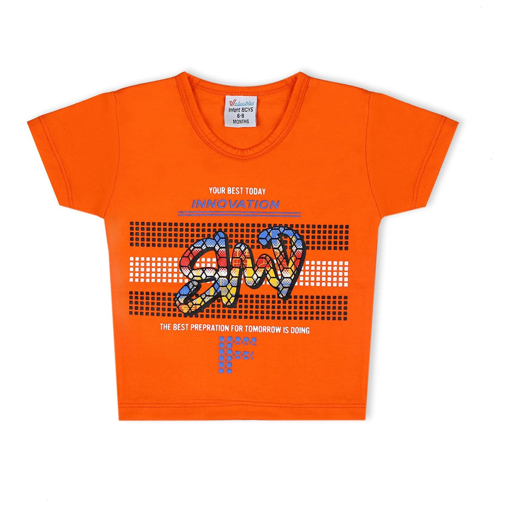 Valuable Newborn Boys Half Sleeves Suit - Orange, Newborn Boys Sets & Suits, Chase Value, Chase Value