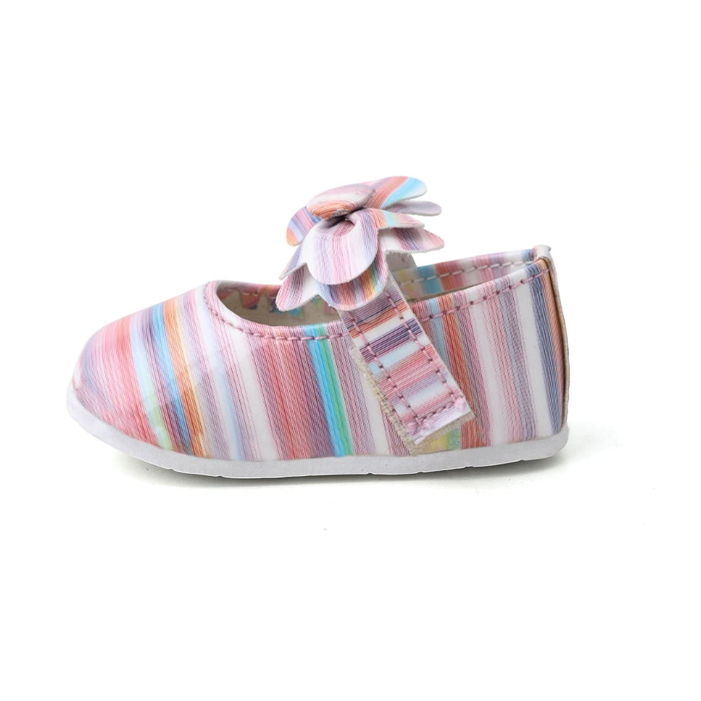 Newborn Girls Pumpy Multi Tie - Pink, Newborn Caps, Shoes & Socks, Chase Value, Chase Value