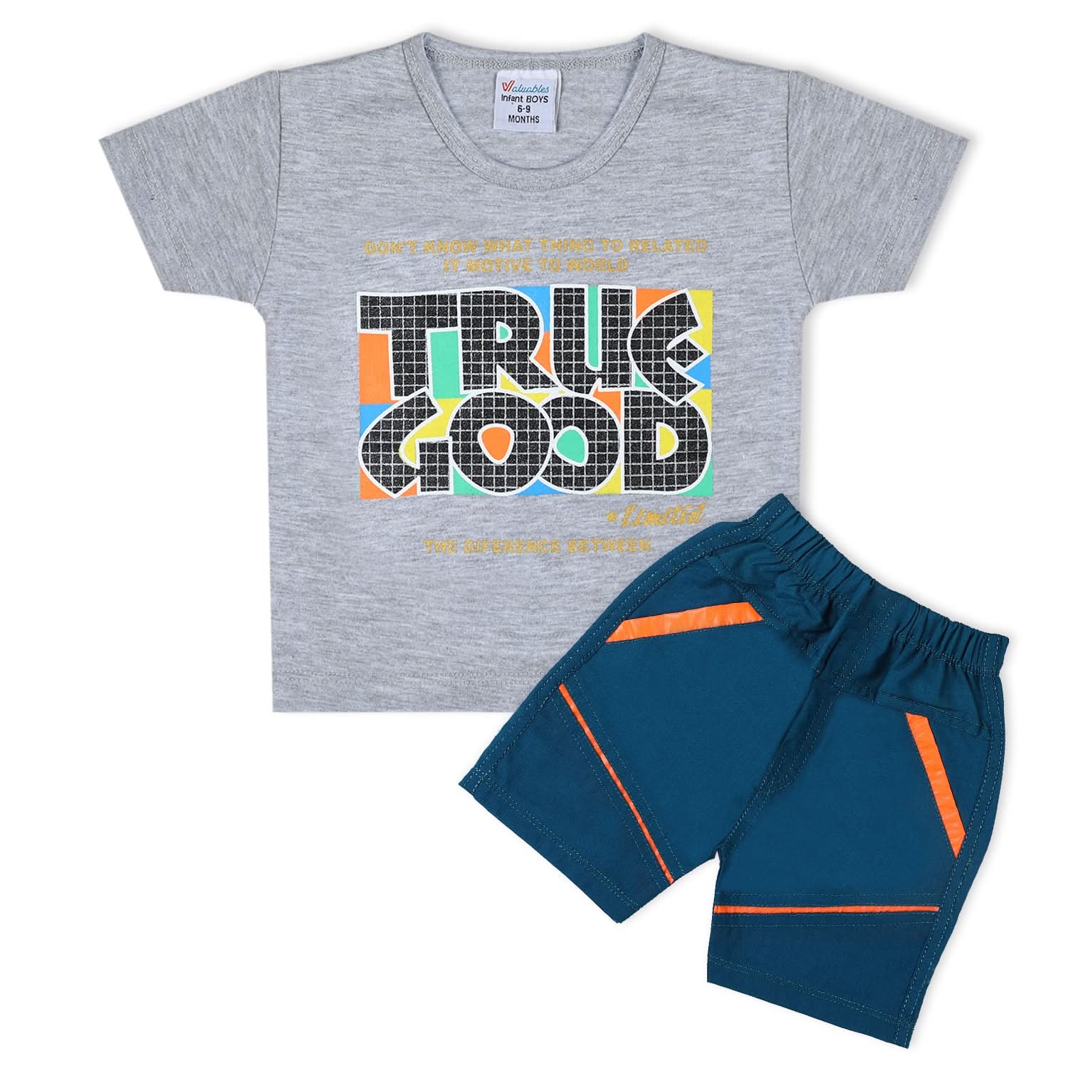 Valuable Newborn Boys Half Sleeves Suit - Grey, Newborn Boys Sets & Suits, Chase Value, Chase Value