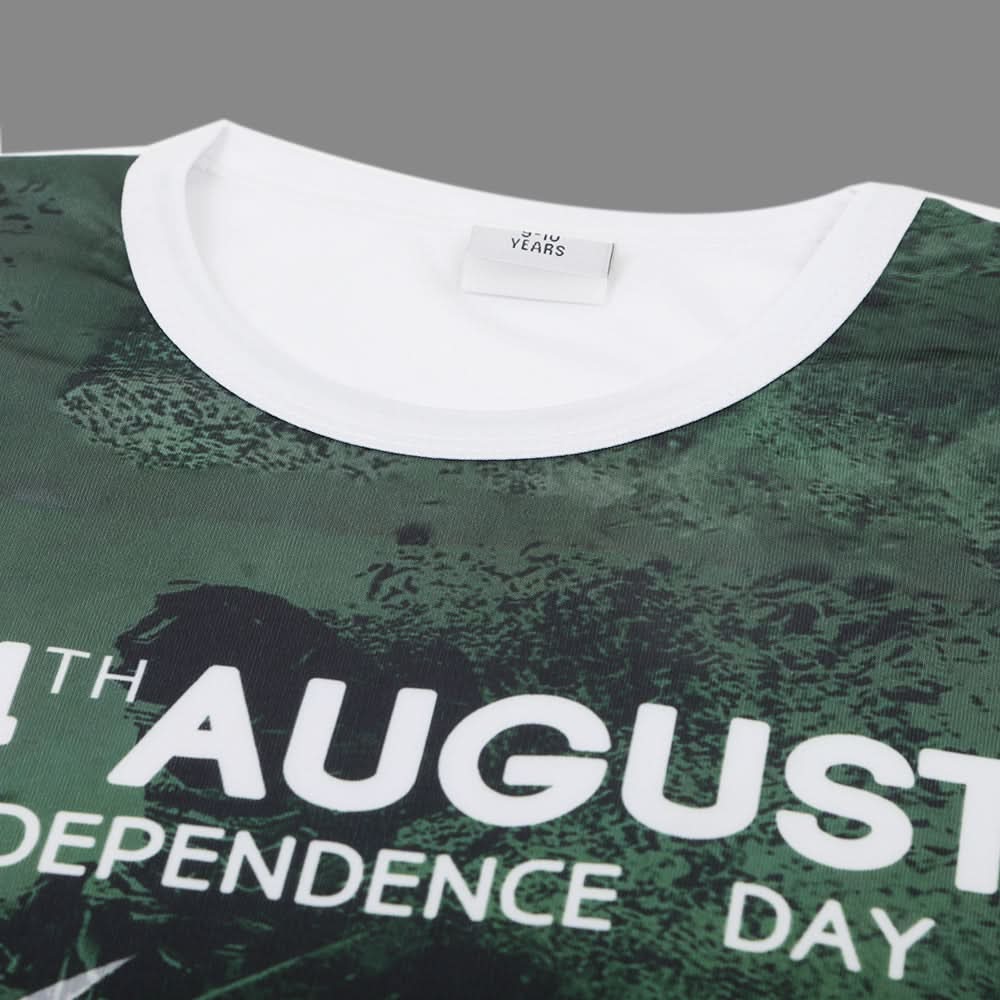 Boys Half Sleeves Azadi T-Shirt - Green, Boys T-Shirts, Chase Value, Chase Value