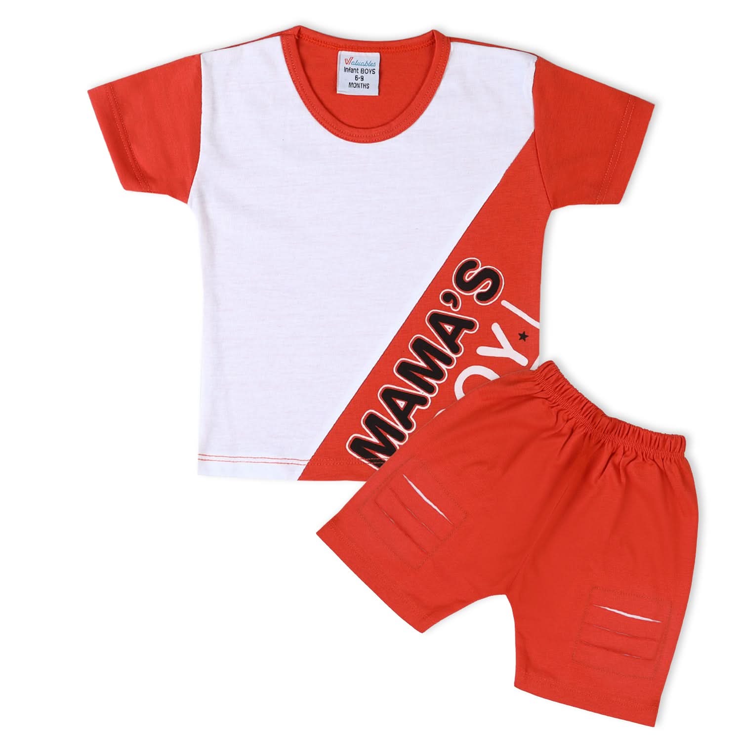 Valuable Newborn Boys Half Sleeves Suit - Orange, Newborn Boys Sets & Suits, Chase Value, Chase Value