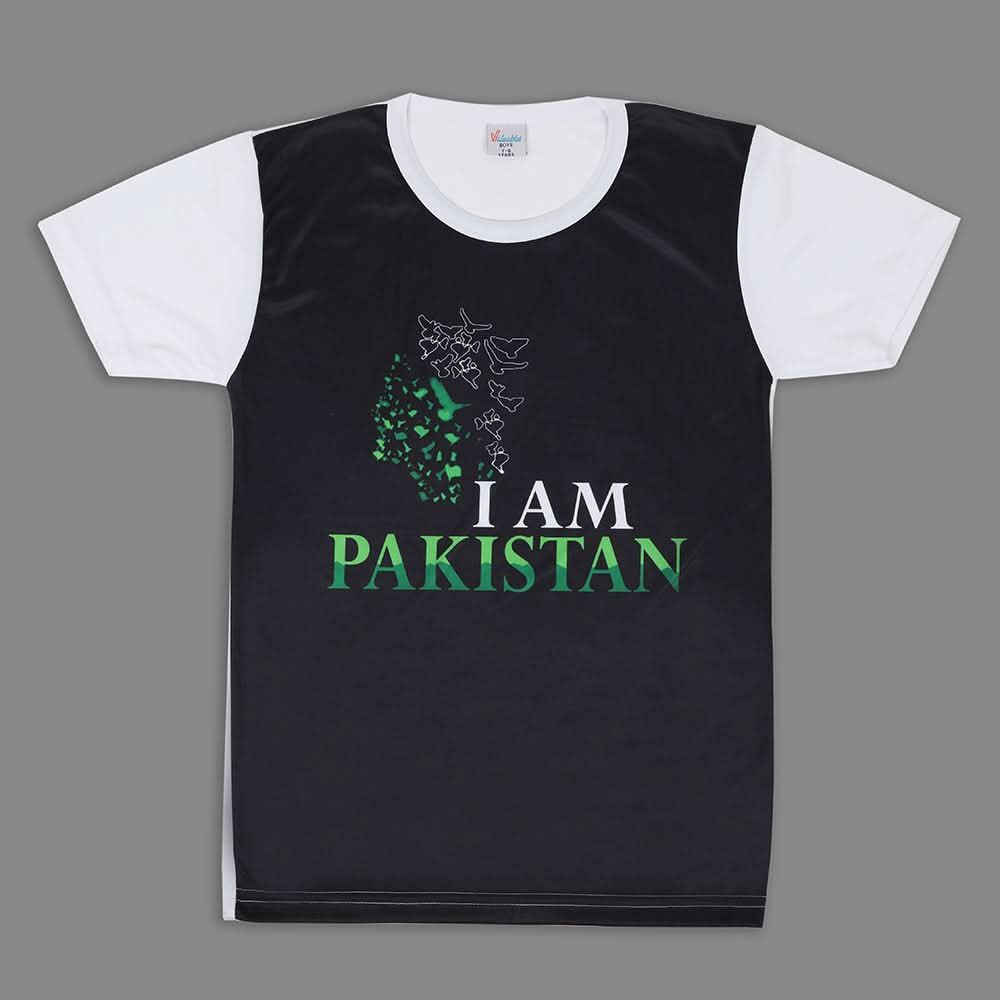 Boys Half Sleeves Azadi T-Shirt - Black, Boys T-Shirts, Chase Value, Chase Value