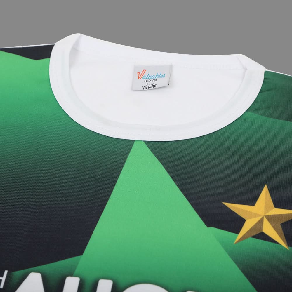 Boys Half Sleeves Azadi T-Shirt - Green, Boys T-Shirts, Chase Value, Chase Value