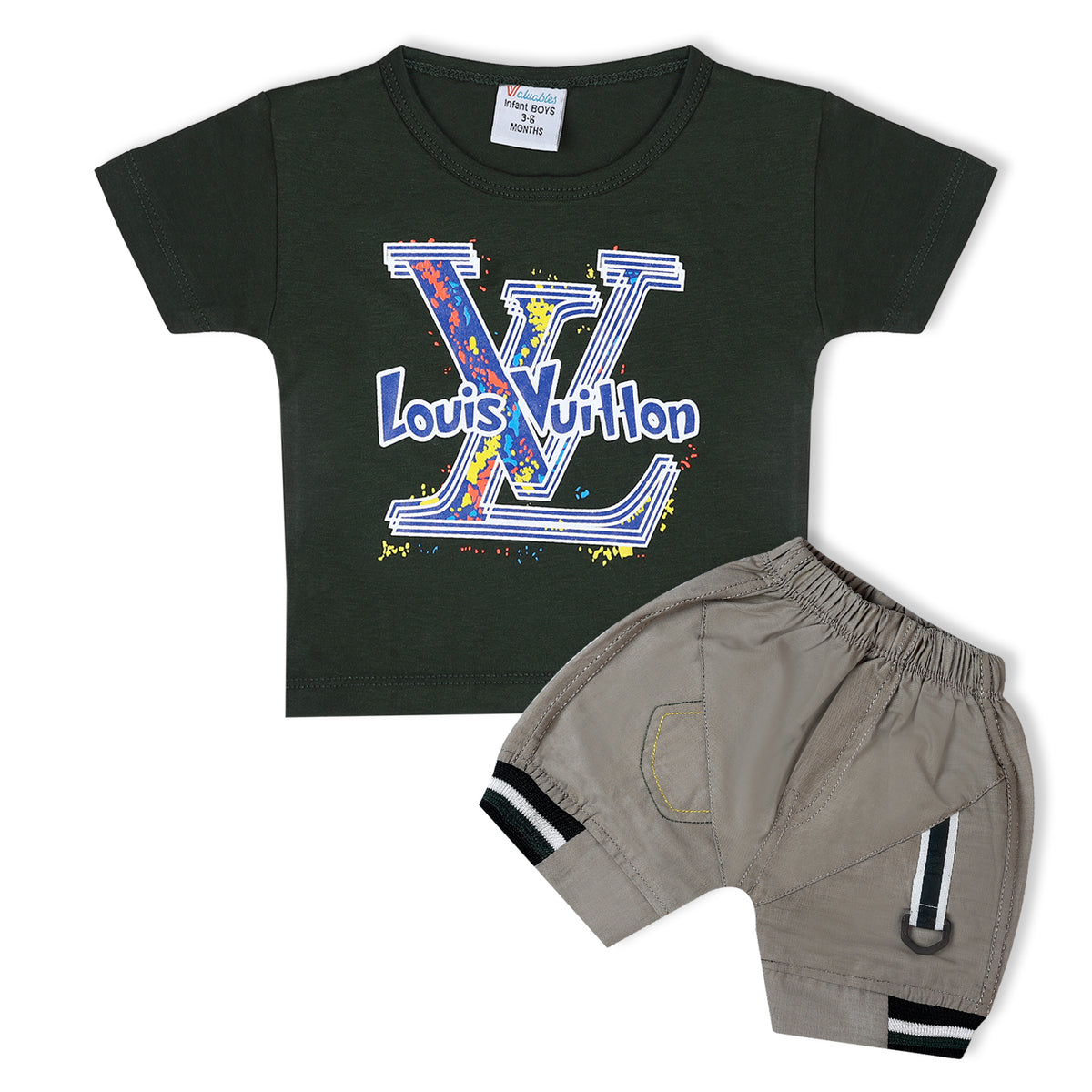 Valuable Newborn Boys Half Sleeves Suit - Green, Newborn Boys Sets & Suits, Chase Value, Chase Value