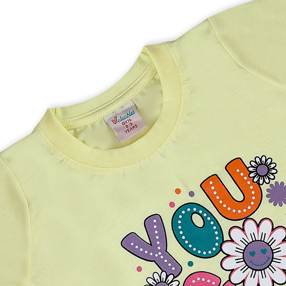 Valuable Girls Half Sleeves Suit - Yellow, Girls Suits, Chase Value, Chase Value