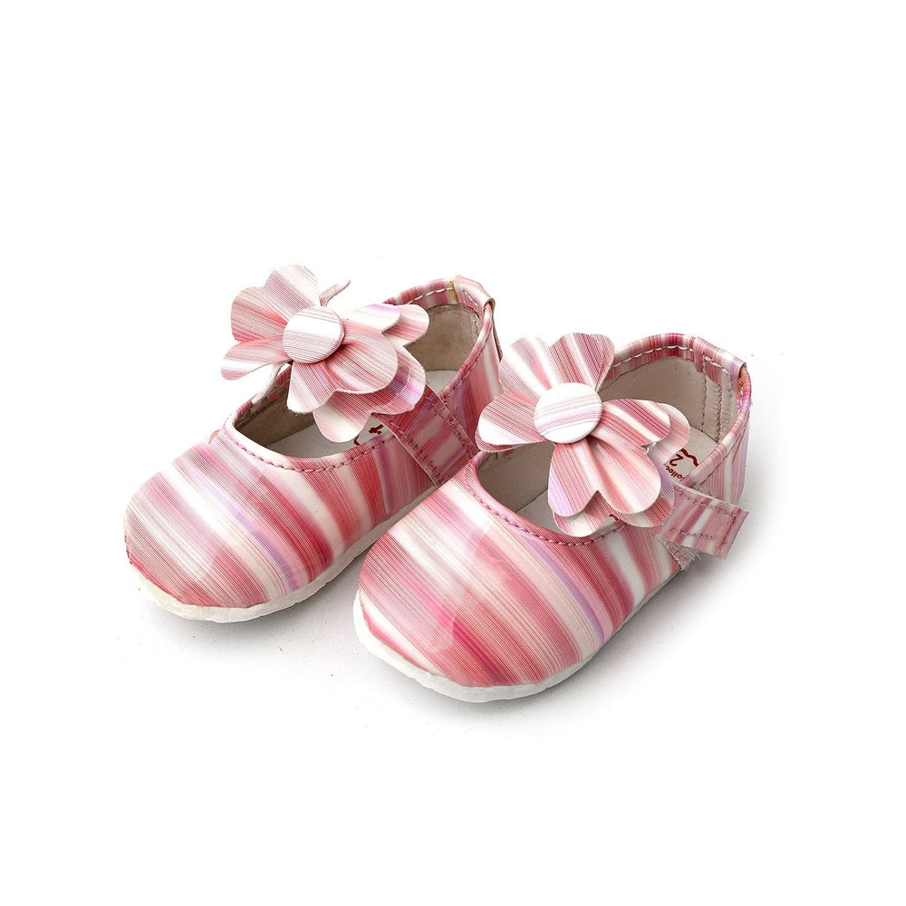Newborn Girls Pumpy Multi Tie - Peach, Newborn Caps, Shoes & Socks, Chase Value, Chase Value